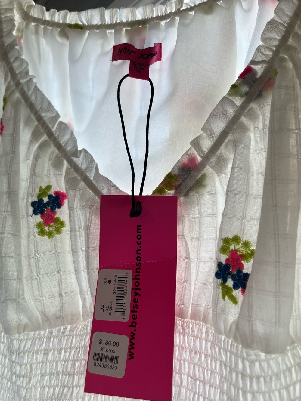 Betsey Johnson White Floral Embroidered Maxi Dress - Picture 2 of 10